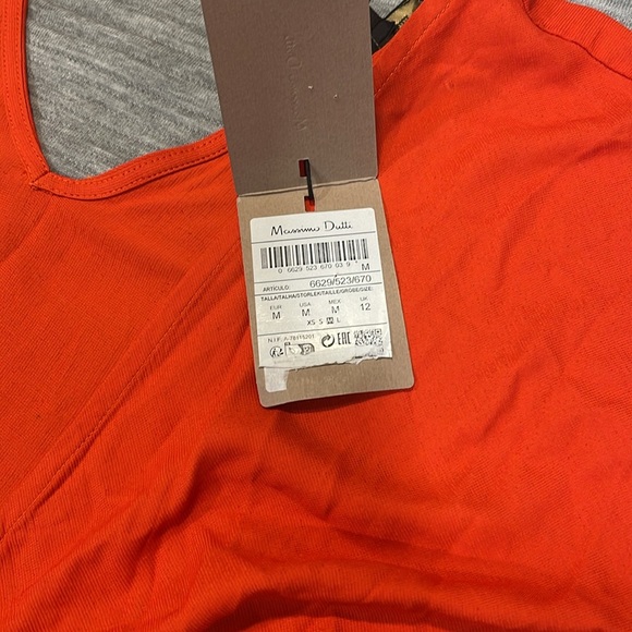 =MassimoDutti- CROSSOVER MIDI DRESS WITH TIE DETAIL In Size M - Picture 9 of 14